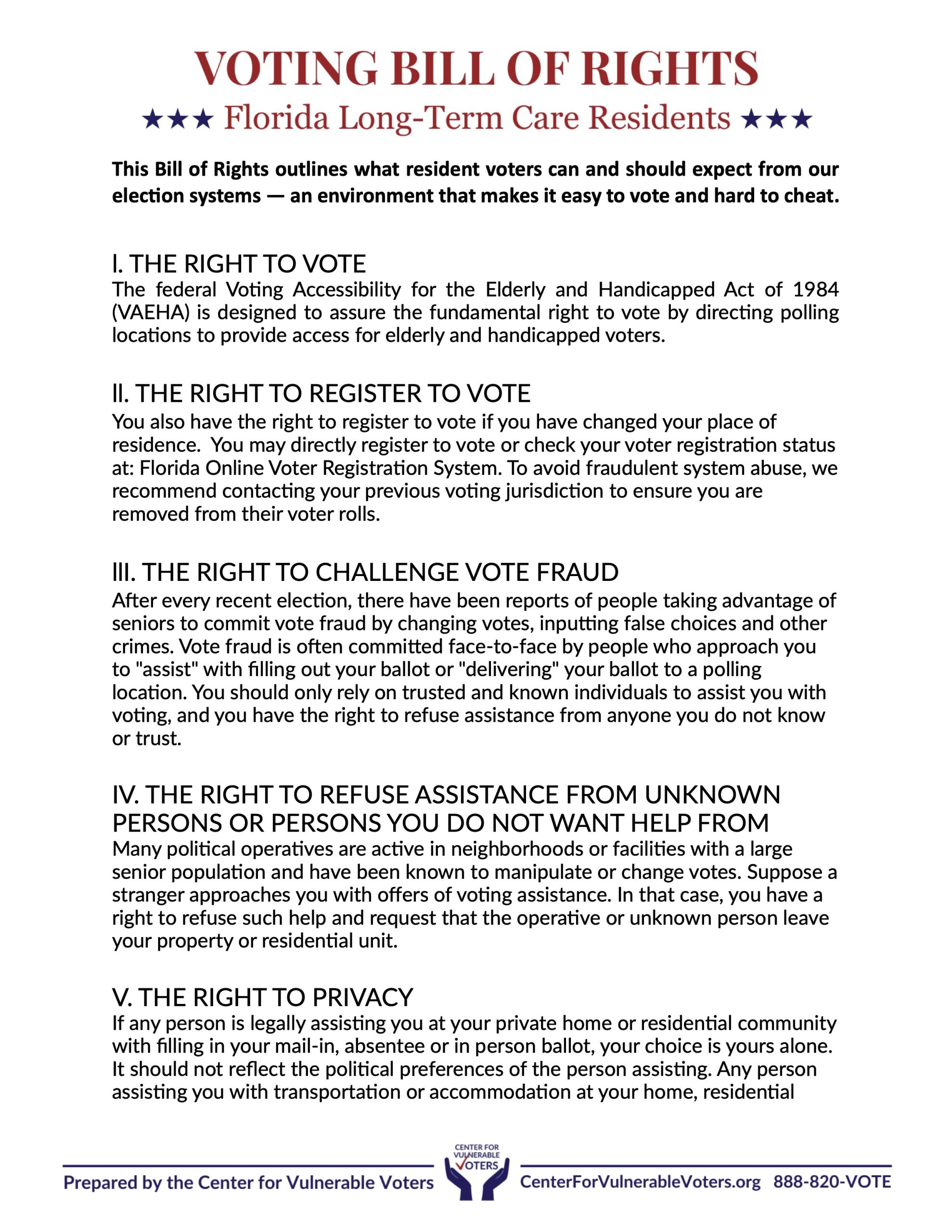 Florida Voting Bill Of Rights